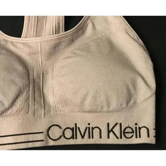Calvin Klein Performance  Medium Impact Sports Bra Metallic Purple XS - Picture 6 of 6